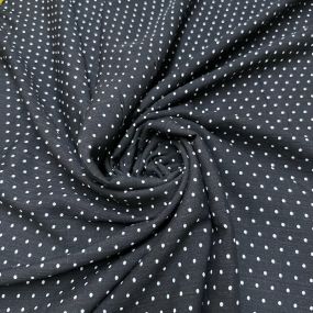 Tecido Viscolinho Estampado Micro Poá Preto • Luema Tecidos