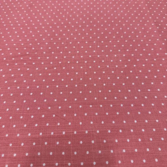 Tecido Viscolinho Estampado Micro Poá Rosa Sandía • Luema Tecidos