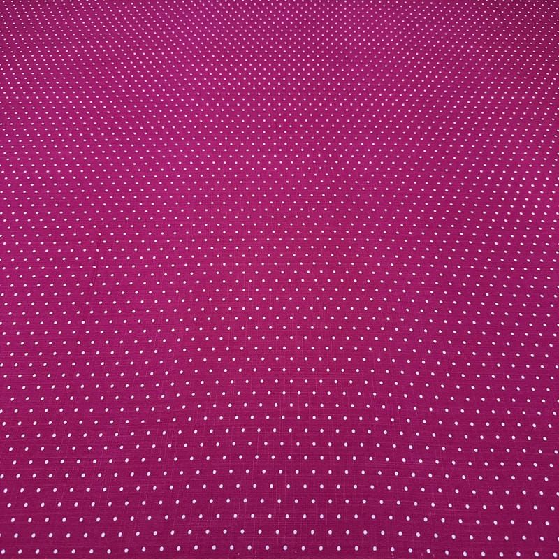 Tecido Viscolinho Estampado Micro Poá Rosa Pink • Luema Tecidos