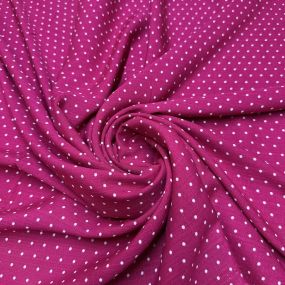 Tecido Viscolinho Estampado Micro Poá Rosa Pink • Luema Tecidos