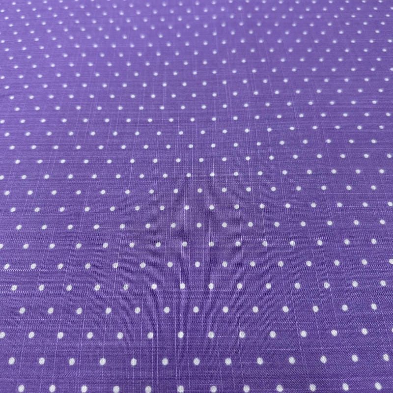 Tecido Viscolinho Estampado Micro Poá Roxo Mauve • Luema Tecidos