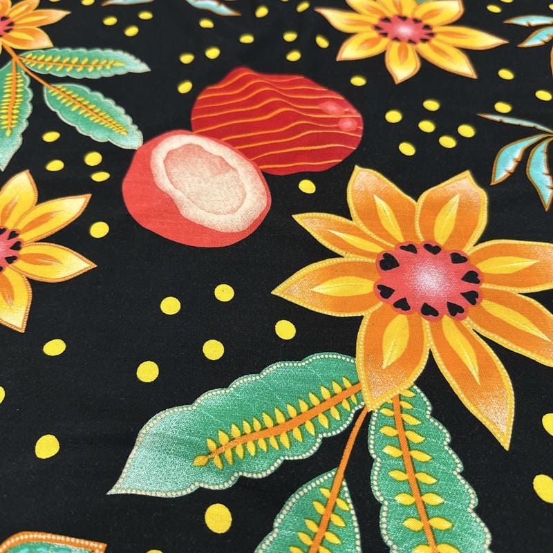 Kit 3 Retalhos de Viscolinho Estampado 60cm - REF • 2733 • Luema Tecidos