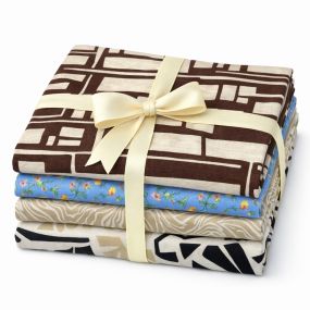 Kit 4 Retalhos de Viscolinho Estampado 80cm - REF • 2736 • Luema Tecidos