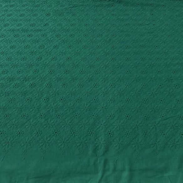Tecido Laise de algodão Bordada Verde Marina