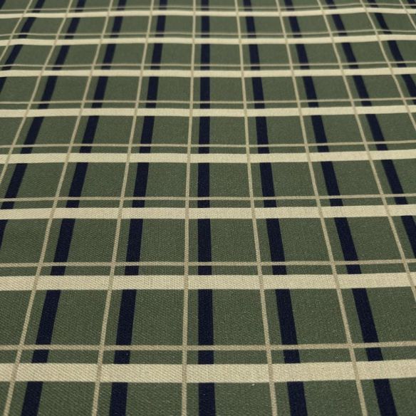 Tecido Viscose Estampada Xadrez Verde Militar e Azul Marinho • Luema Tecidos