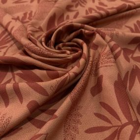 Tecido Viscose Estampada Tropical Pássaros Terracota • Luema Tecidos 2