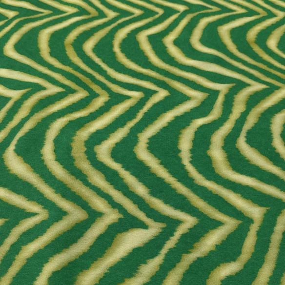 Tecido Viscose Estampada Animal Print Ondulada Verde e Bege • Luema Tecidos