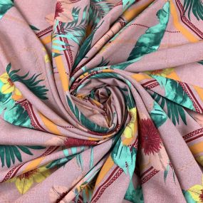 Viscose Estampada Squared Pink Viscose Estampada Squared Pink • Luema Tecidos