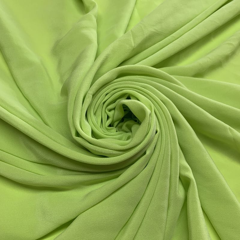 Crepe de Chine Seda Pura Verde Lima • Luema Tecidos