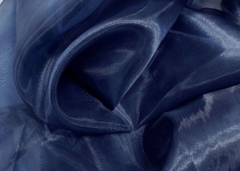 Tecido Organza Cristal Azul Marinho • Luema Tecidos