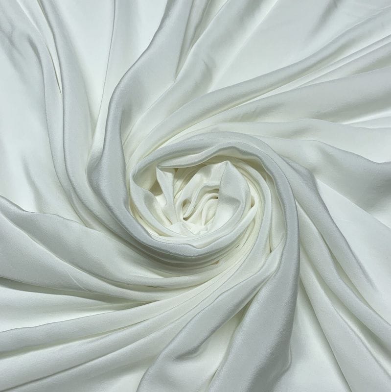 Crepe de Chine Seda Pura Off White • Luema Tecidos