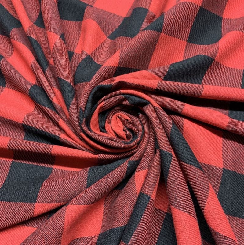 Tecido Flanela Xadrez Vermelho e Preto • Luema Tecidos