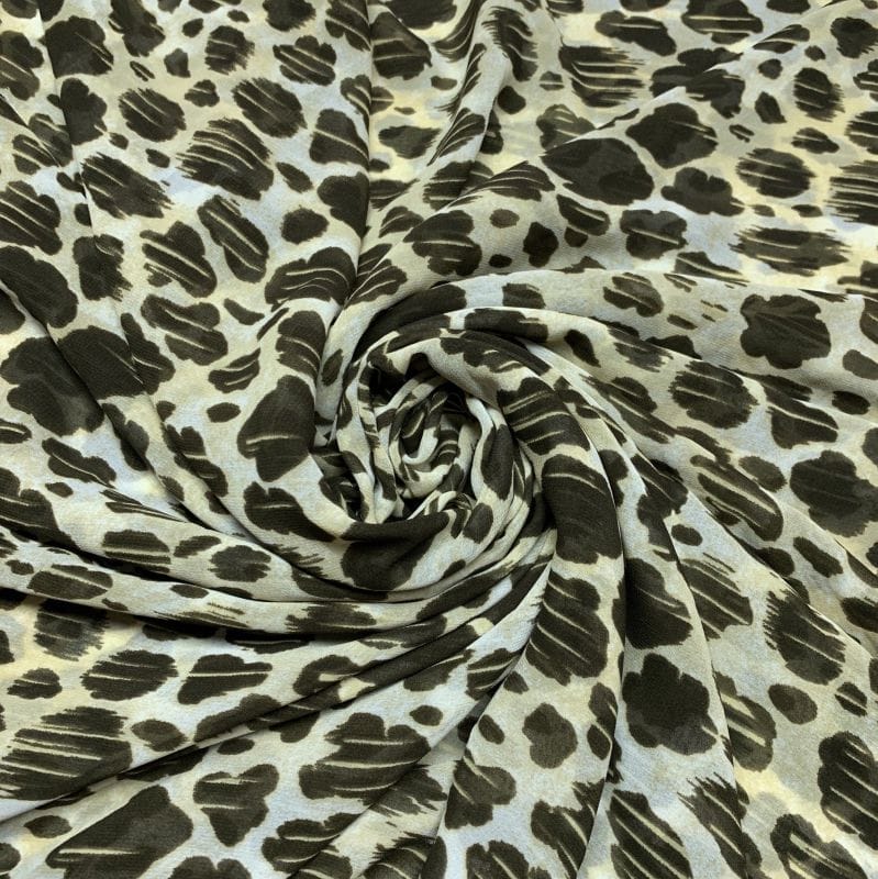 Musseline Estampado Animal Print Marrom • Luema Tecidos