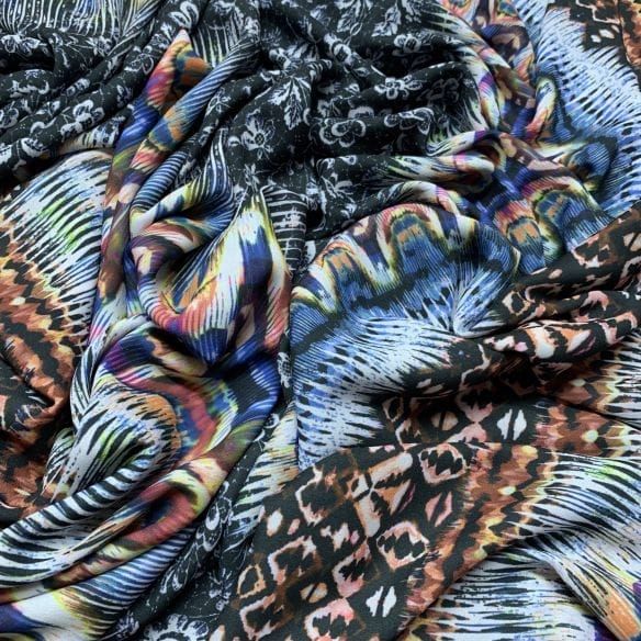 Musseline Estampado Listras Abstrato • Luema Tecidos