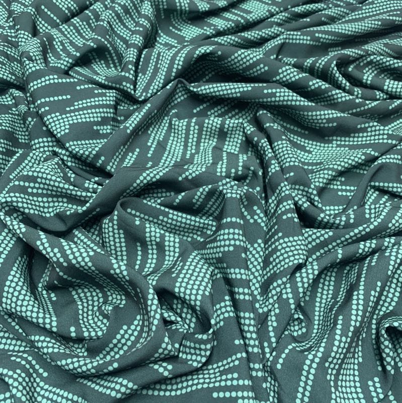 Crepe de Chine Pérolas Verdes • Luema Tecidos Crepe de Chine Pérolas Verdes • Luema Tecidos