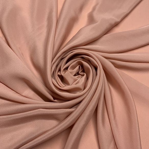 Tecido Crepe de Chine Seda Pura Liso Rosa Nude • Luema Tecidos