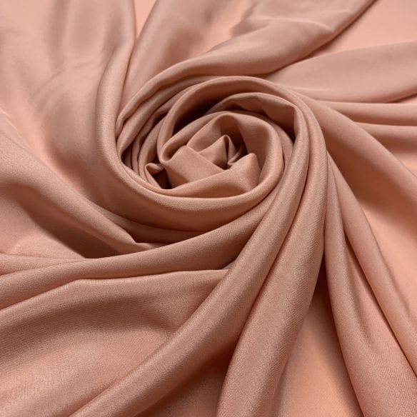 Tecido Crepe de Chine Seda Pura Liso Rosa Nude • Luema Tecidos