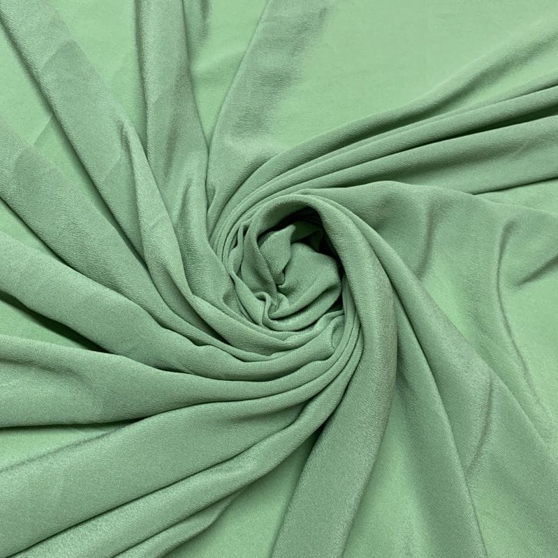 Crepe de Chine Seda Pura Liso Verde Oliva • Luema Tecidos