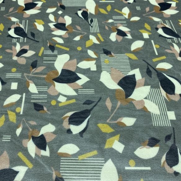 Musseline Floral Abstrato Cinza • Luema Tecidos