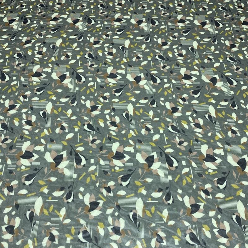 Musseline Floral Abstrato Cinza • Luema Tecidos