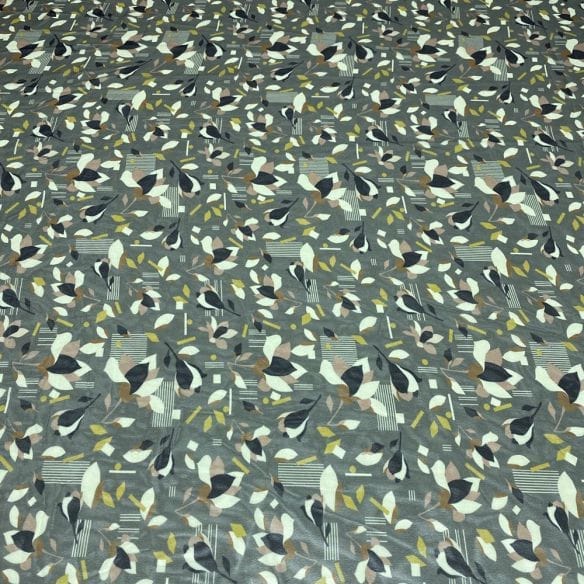 Musseline Floral Abstrato Cinza • Luema Tecidos