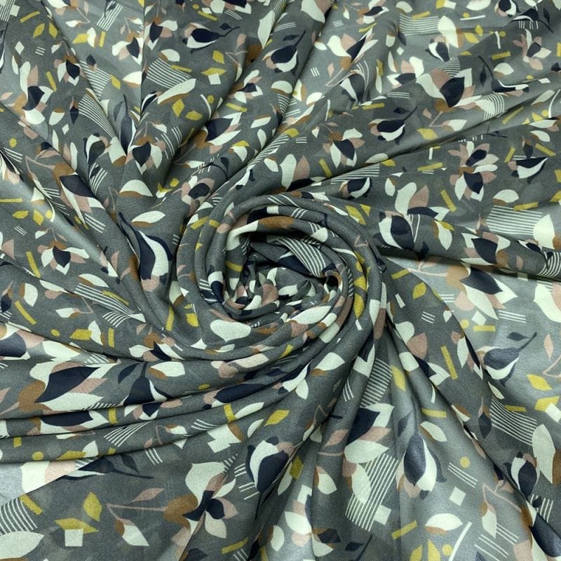 Musseline Floral Abstrato Cinza • Luema Tecidos