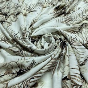 Viscose Estampada Folhagens Bege Viscose Estampada Folhagens Bege • Luema Tecidos 2