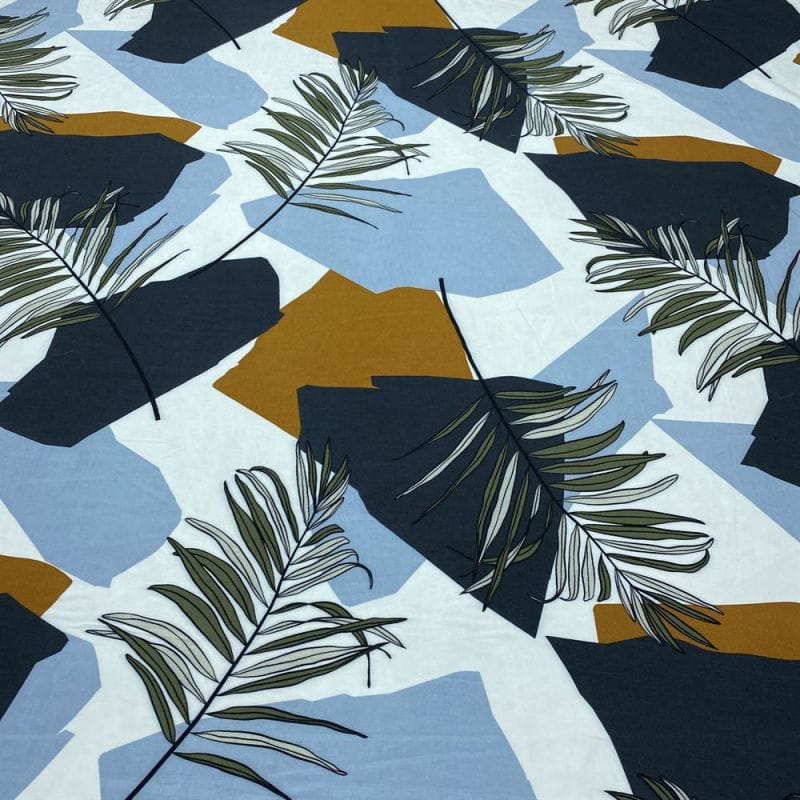 Viscose Estampada Folhagens Abstrato • Luema Tecidos