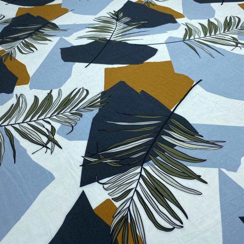Viscose Estampada Folhagens Abstrato • Luema Tecidos