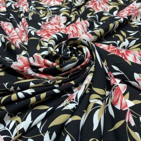 Viscose Estampada Floral Preto Viscose Estampada Floral Preto • Luema Tecidos 2