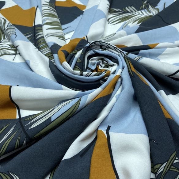 Viscose Estampada Folhagens Abstrato • Luema Tecidos