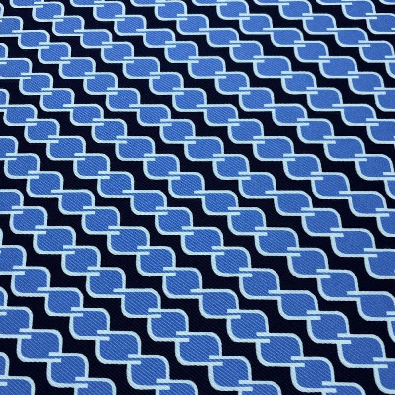 Viscose Estampada Elos Azul • Luema Tecidos Viscose Estampada Elos Azul • Luema Tecidos