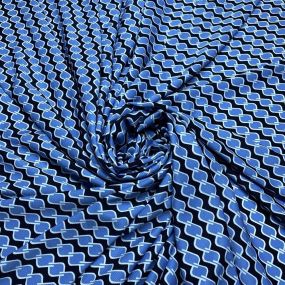 Viscose Estampada Elos Azul • Luema Tecidos