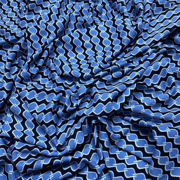 Viscose Estampada Elos Azul • Luema Tecidos Viscose Estampada Elos Azul • Luema Tecidos
