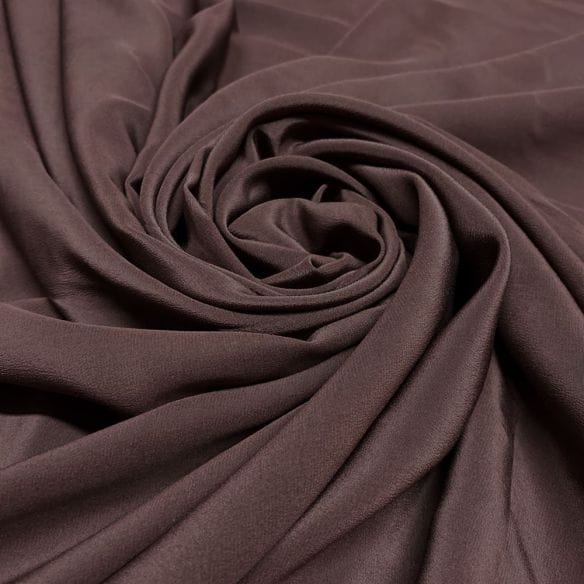 Tecido Crepe de Chine Seda Pura Marrom Chocolate • Luema Tecidos