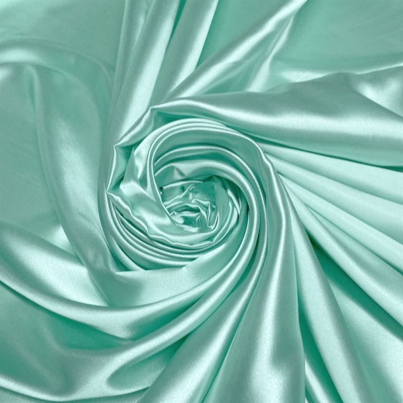 Tecido Cetim Charmeuse Verde Tiffany • Luema Tecidos