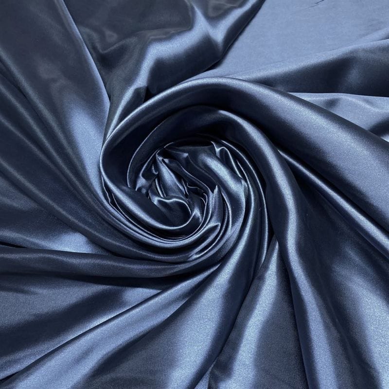 Tecido Cetim Charmeuse Azul Marinho • Luema Tecidos