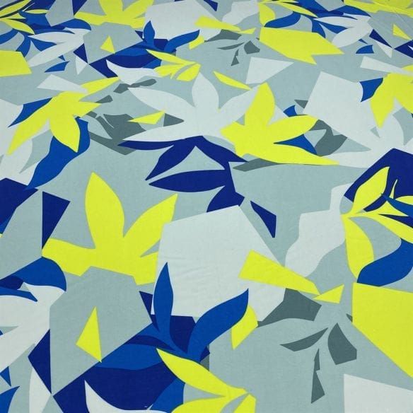 Viscose Estampada Floral Abstrato • Luema Tecidos