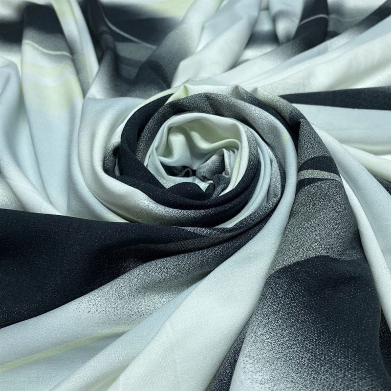 Viscose Estampada Nuances Cinza • Luema Tecidos