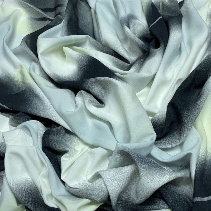 Viscose Estampada Nuances Cinza • Luema Tecidos