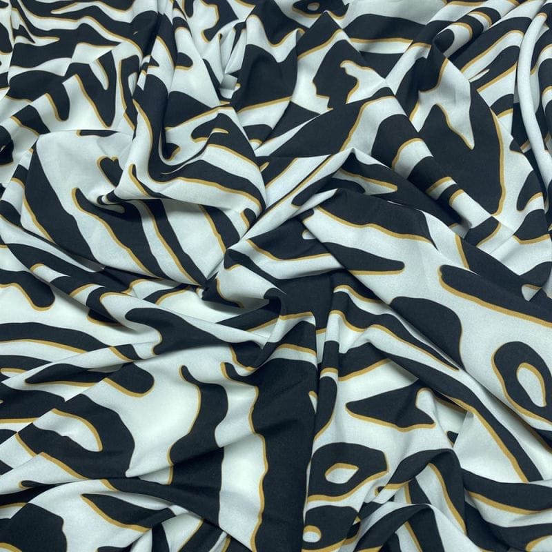 Crepe de Chine Branco Zebra • Luema Tecidos
