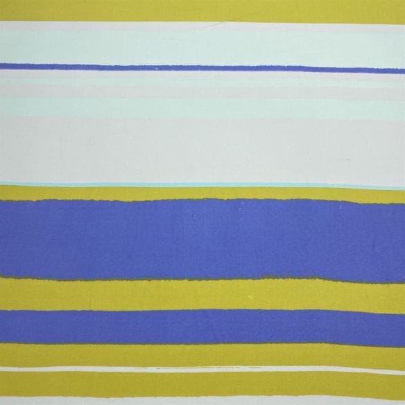 Viscose Listrada Tricolor Branco Amarelo e Azul • Luema Tecidos