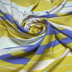 Viscose Listrada Tricolor Branco Amarelo e Azul Viscose Listrada Tricolor Branco Amarelo e Azul • Luema Tecidos 2