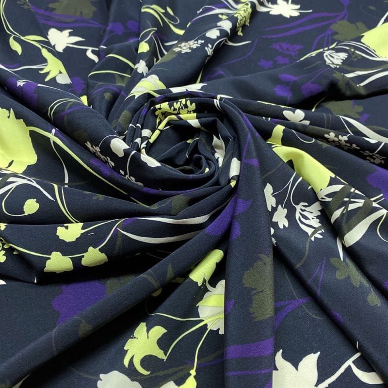 Tecido Crepe de Chine Seda Pura Estampado ANML • Luema Tecidos