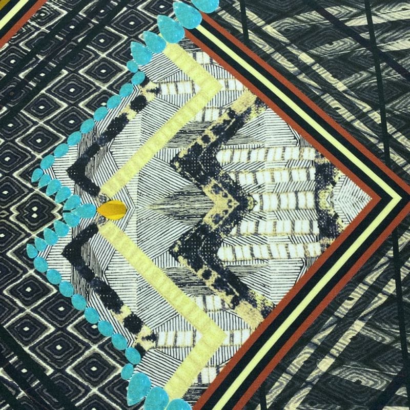 Viscose Estampada Quadros Abstrato • Luema Tecidos