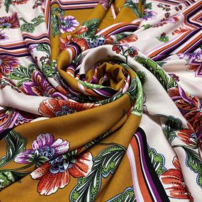 Viscose Estampada Quadros Floral • Luema Tecidos 2