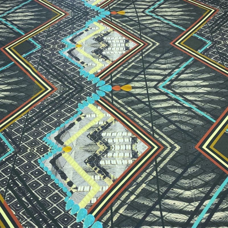 Viscose Estampada Quadros Abstrato • Luema Tecidos