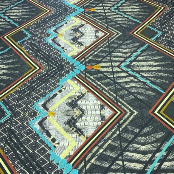 Viscose Estampada Quadros Abstrato • Luema Tecidos