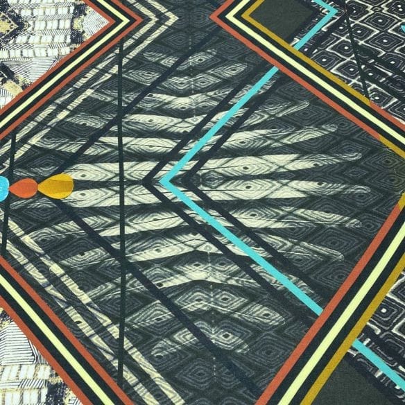 Viscose Estampada Quadros Abstrato • Luema Tecidos