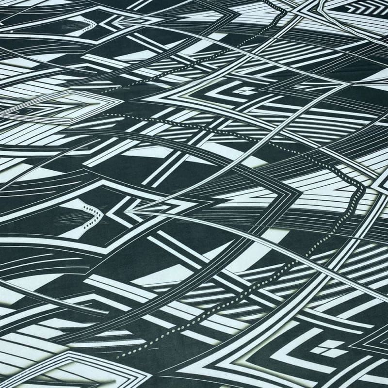 Musseline Estampado Abstract Lines • Luema Tecidos